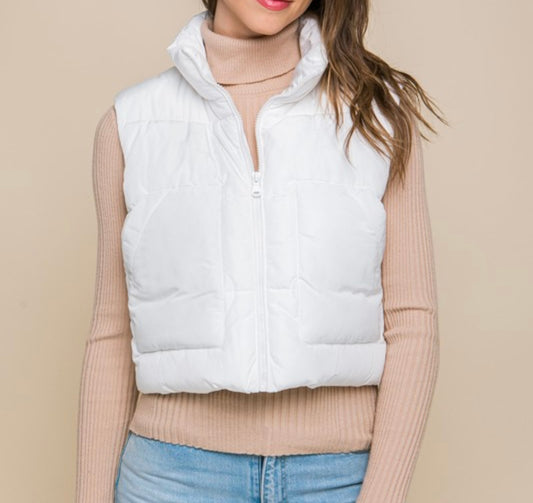 White Puffer vest